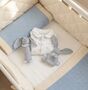 Personalised Baby Gift Set With Bunny Rattles Blue, thumbnail 1 of 2