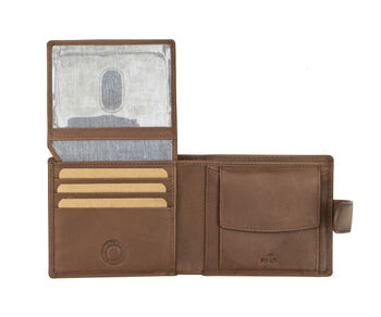 Personalised English Hide Leather Brown Wallet Trifold, 7 of 12