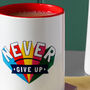 Never Give Up Mindset Colourful Coffee And Tea Mug, thumbnail 7 of 7