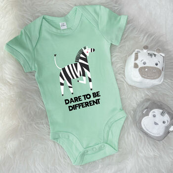 Dare To Be Different Zebra Jungle Babygrow, 4 of 10