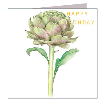 Gold Foiled Artichoke Birthday Card, 2 of 4