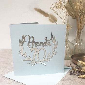 Personalised Papercut 70th Birthday Card, 8 of 8