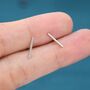 Minimalist Bar Stud Earrings In Sterling Silver, thumbnail 5 of 11