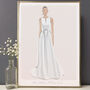 Wedding Dress Fashion Illustration, thumbnail 4 of 5