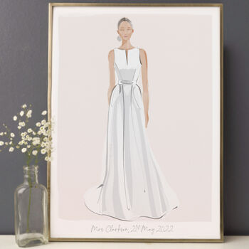 Wedding Dress Fashion Illustration, 4 of 5