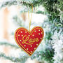 Red Love Heart Embroidered Decoration, thumbnail 2 of 4