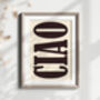 Ciao Typography Poster, thumbnail 3 of 5