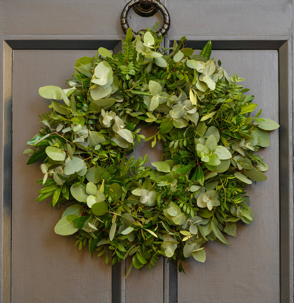 Luxury Nordic Fresh Foliage Door Wreath By The Flower Studio