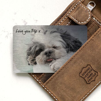 Personalised Dog Photo Metal Wallet Card, 4 of 7