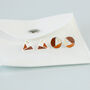 Sterling Silver Brown Geometric Stud Earrings, thumbnail 4 of 4