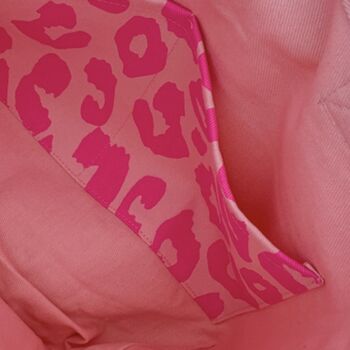 Pink Leopard Print Shoulder Bag, 4 of 5