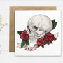Skull And Rose Tattoo Style 'Love' Valentines Card, thumbnail 1 of 3