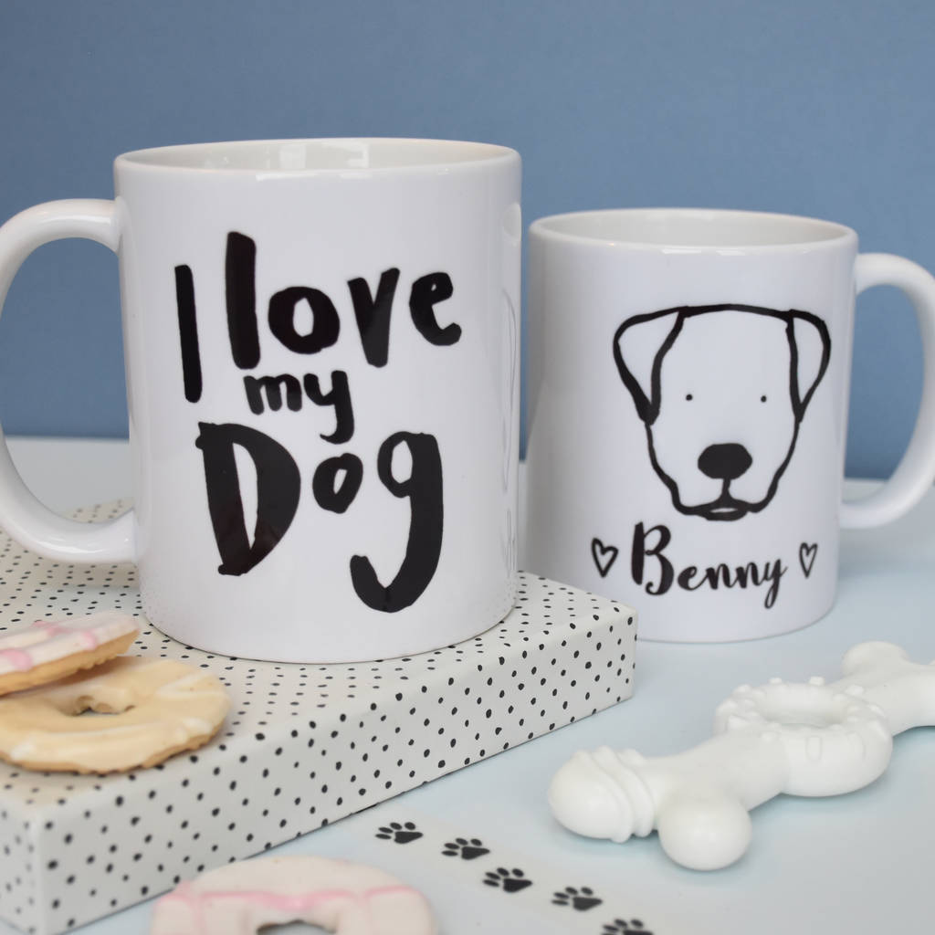 Personalised 'I Love My Dog' Breed Mug By Cows & Kisses