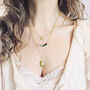 Raw Peridot Pendant Necklace In Silver Or Gold, thumbnail 4 of 8
