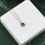 Sterling Silver Amethyst Purple Cz Pendant Necklace, thumbnail 2 of 11