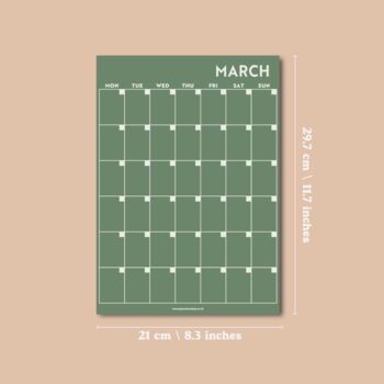 A4 Monthly Undated Wall Planner | 12 Pages | Muted, 8 of 9