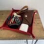 Personalised Red Square Leather Desk Accessories Tray, thumbnail 1 of 8
