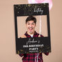 Black And Gold Selfie Frame And Party Welcome Sign, thumbnail 2 of 5