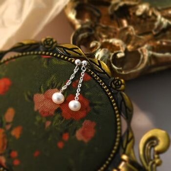Scarlett White Ivory Silver Pearl Water Drop Gift Earrings, 3 of 4