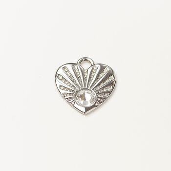 Aphrodite Sunrise Heart Charm Silver Plated, 2 of 4