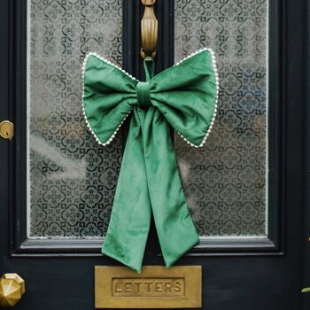 Decorative Hanging Fabric Door Bow, 6 of 12