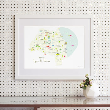 Map Of Tyne And Wear Art Print, 5 of 7