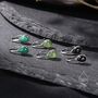 Genuine Malachite Pear Cut Drop Hook Earrings, thumbnail 4 of 10