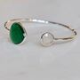 Adjustable Sterling Silver And Gemstone Bangle, thumbnail 2 of 9