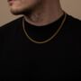 18 K Gold Cuban Link Chain Curb Necklace Mens, thumbnail 3 of 6