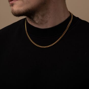 18 K Gold Cuban Link Chain Curb Necklace Mens, 3 of 6