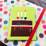 Mini Green Happy Birthday Cake Card, thumbnail 1 of 4
