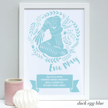 Personalised New Baby Zodiac Framed Print, 6 of 11