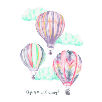 Hot Air Balloons Hand Painted Greetings Card, 3 of 3