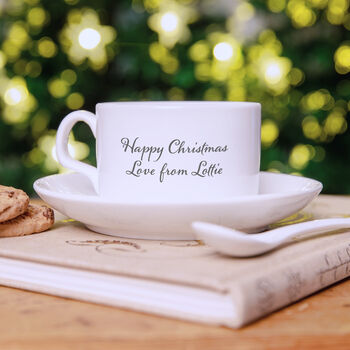 Personalised Christmas Cup And Saucer, 4 of 6
