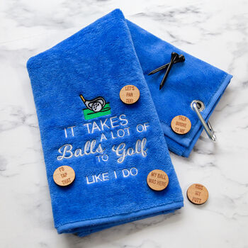 Novelty Golf Towel And Ball Marker Set, 2 of 7