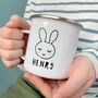 Bunny Monochrome Enamel Mug, thumbnail 3 of 5