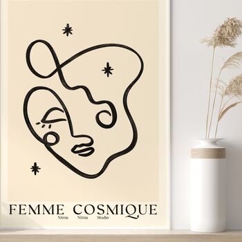 ‘Femme Cosmique, Boho Line Art Print, 8 of 9