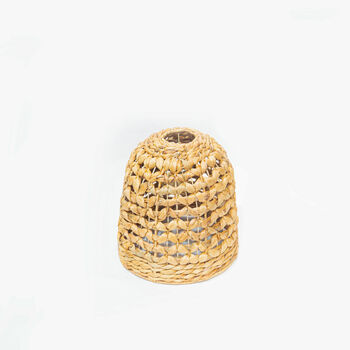 Natural Water Hyacinth Pendant Light With Steel Frame, 2 of 4