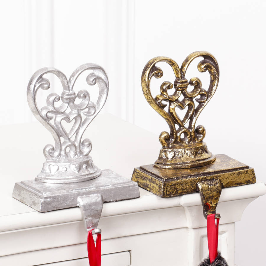 ornate cast iron heart stocking holder by dibor