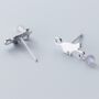 Sterling Silver Cat And Ball Stud Earrings, thumbnail 4 of 6