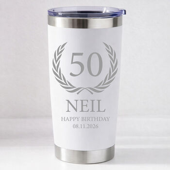 Personalised Birthday Crest Travel Cup – Double Wall Insulated, 11 of 12