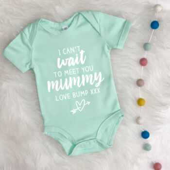 I Can't Wait To Meet You Love Bump Babygrow, 4 of 7