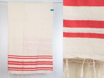 Handwoven Natural Cotton Beach Towel And Shawl, 5 of 8