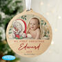 Personalised Tiny Tatty Teddy First Christmas Photo Wooden Christmas Tree Decoration, thumbnail 2 of 4