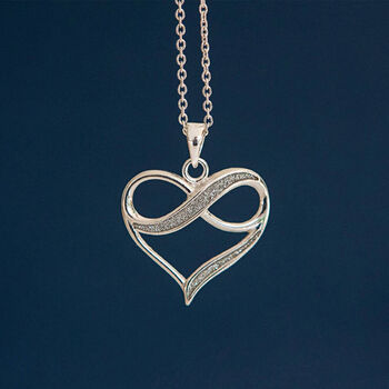 Sterling Silver Infinity Heart Necklace, 3 of 12
