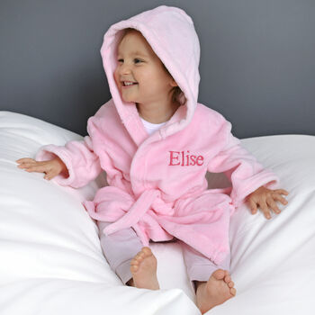 Personalised Soft Baby/Child's Dressing Gown In Pink, 6 of 12