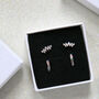 Rainbow Huggie Hoops And Crystal Crawler Earring Gift Set, thumbnail 1 of 4