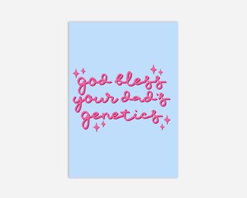 God Bless Your Dads Genetics Greeting Card, 2 of 2