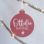 Personalised Frosted Christmas Tree Bauble, thumbnail 2 of 4