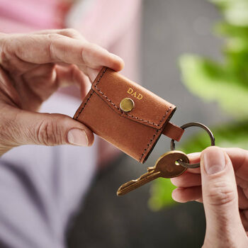 Personalised Leather Anniversary Keyring With Photos, 7 of 8